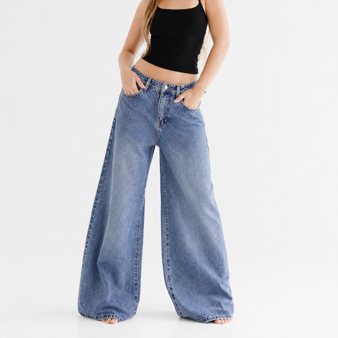 Women's Ultra Wide Leg Spray Jeans (20161)