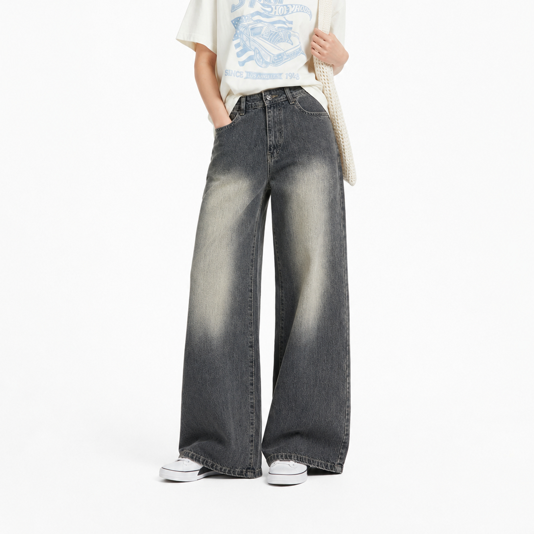 Women's Wide Leg Spray Jeans (20158)