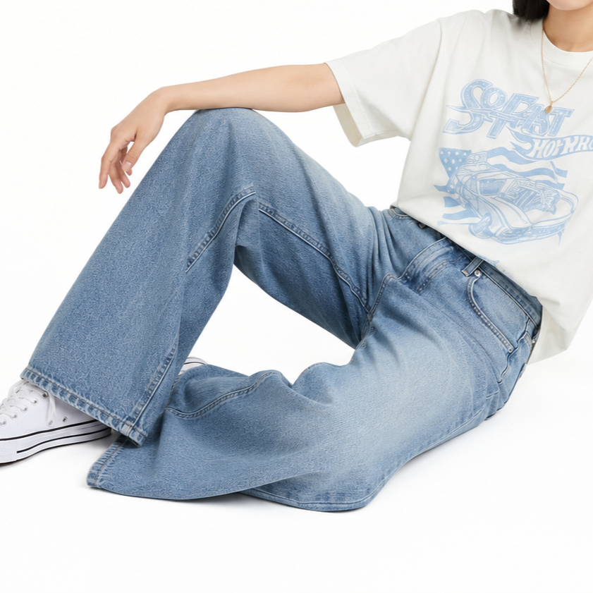 Women's Wide Leg Spray Jeans (20158)
