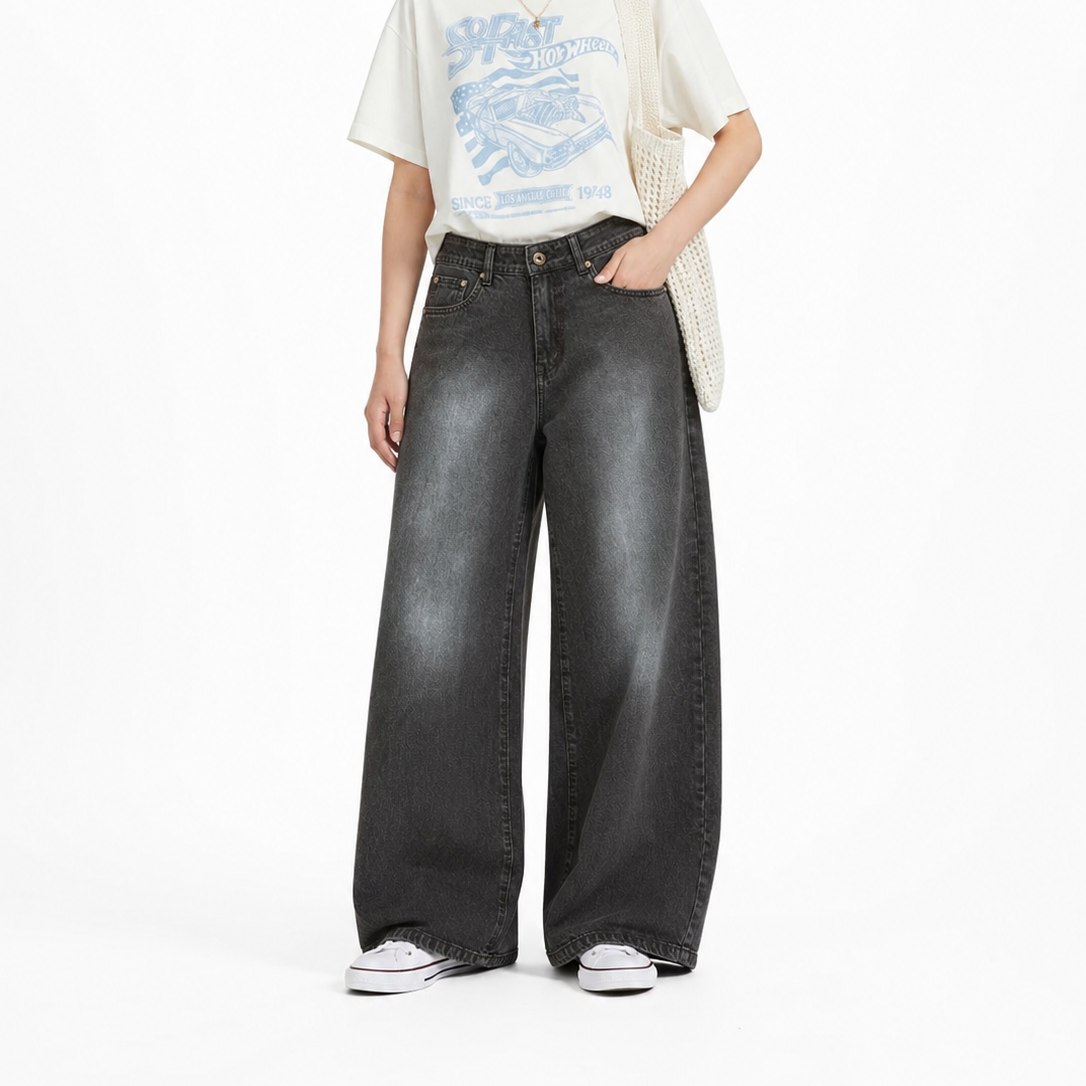 Women's Wide Leg Spray Jeans (20158)