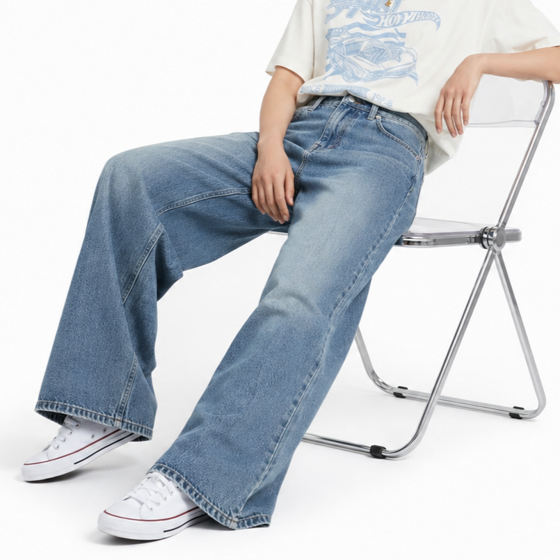 Women's Wide Leg Spray Jeans (20158)